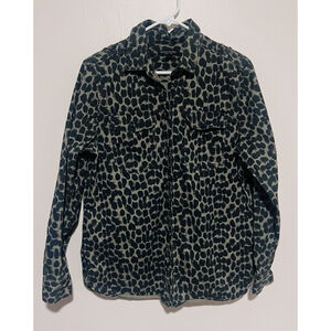 Banana Republic Shirt Womens Medium Dillon Classic Safari Button Up Animal Print